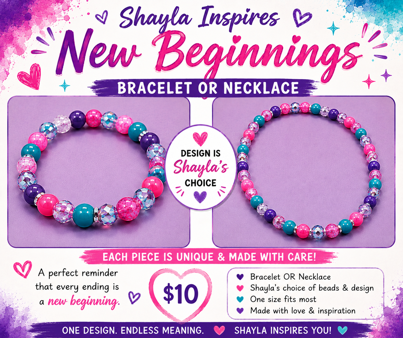 Shayla Inspires New Beginnings Bracelet or Necklace