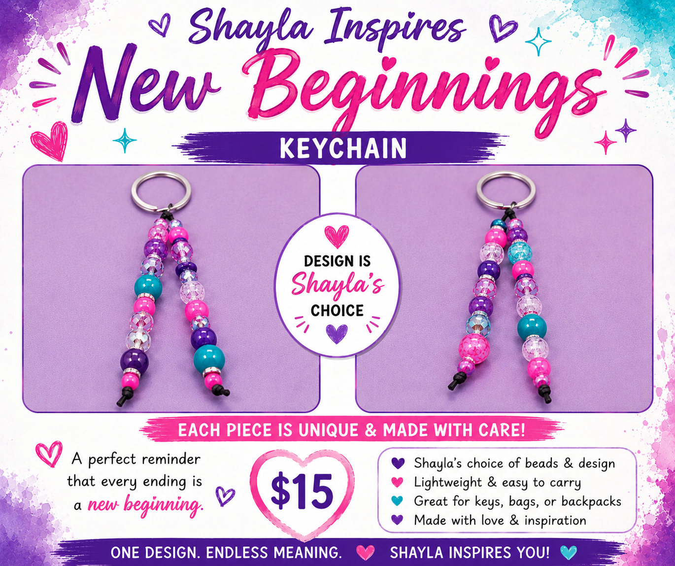 Shayla Inspires New Beginnings Keychain